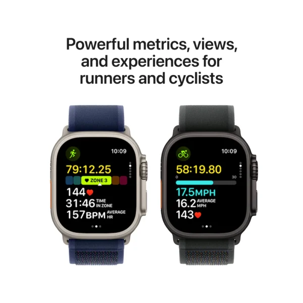 Apple Watch Ultra 2 Black Titanium Case With Dark Green Alpine Loop - Image 5