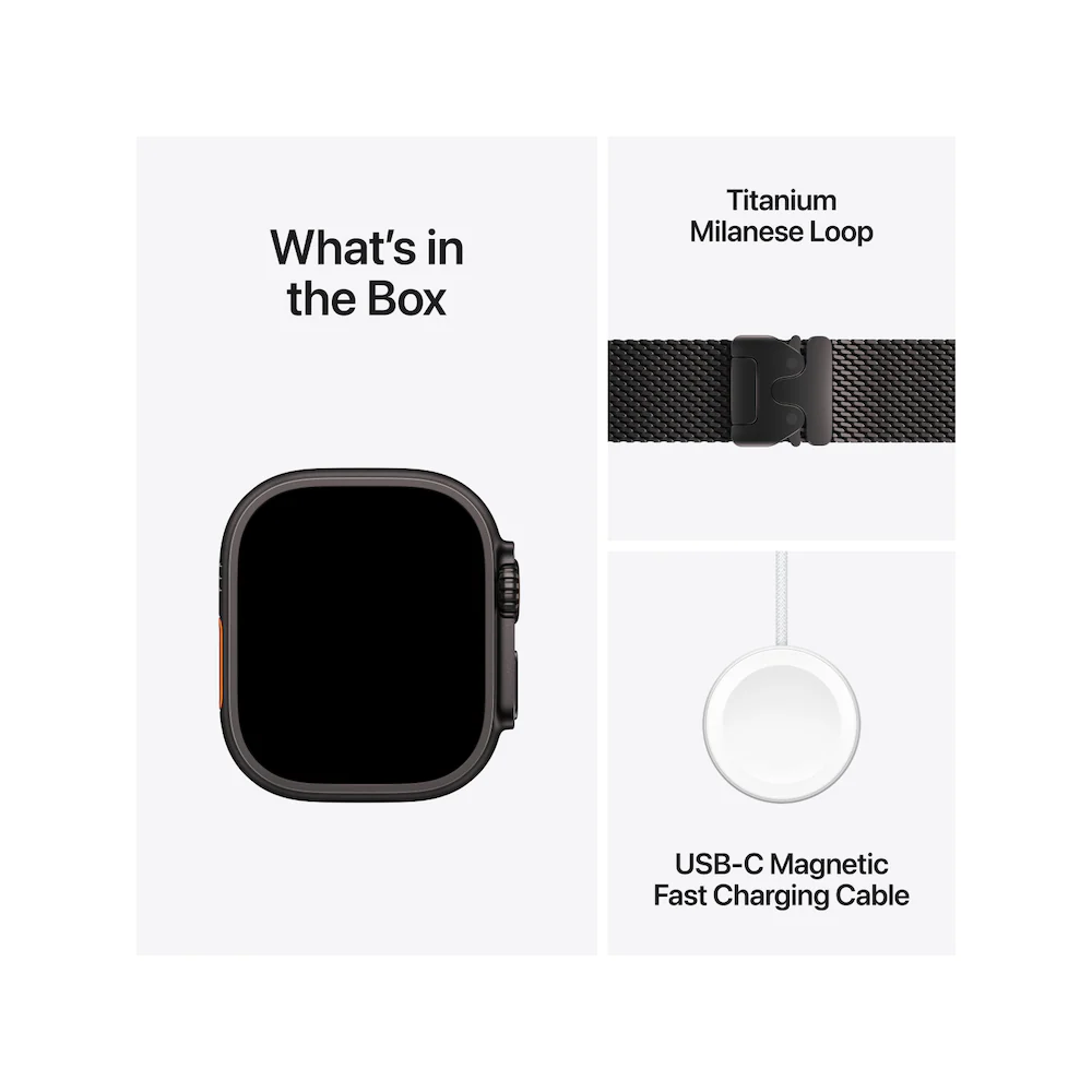 Apple Watch Ultra 2 Black Titanium Case With Dark Green Alpine Loop - Image 6